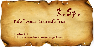 Kövesi Szimóna névjegykártya